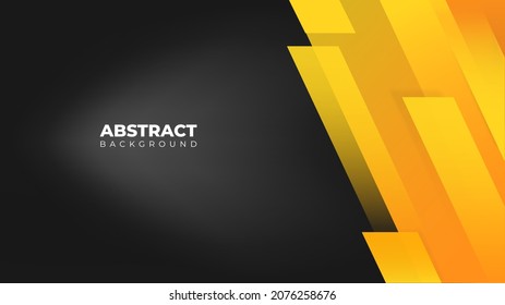 Background Abstract black with right orange shape in side