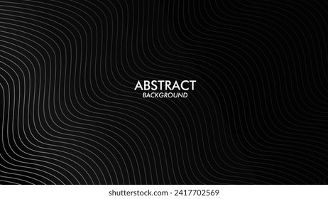 Background abstract black waves and lines pattern