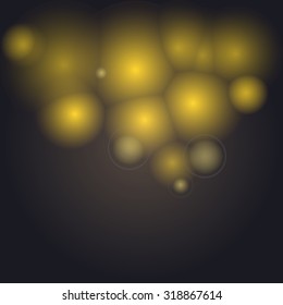 Background abstract, black, yellow, balls, transparency, overlay, color, vector, banner, illustration