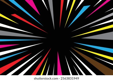 Background of Abstract Blast Explosion Transition Speed, Comic zoom lines template background. Comic book black and white lines
