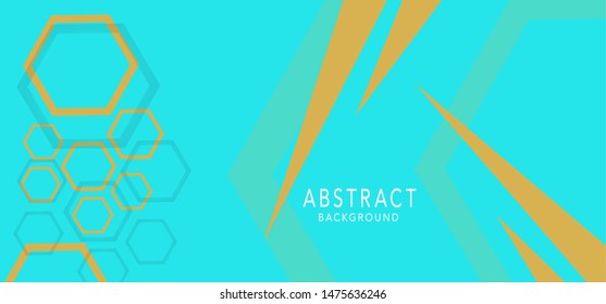 background abstract blue, backdrop blue and gold polygone, banner, 