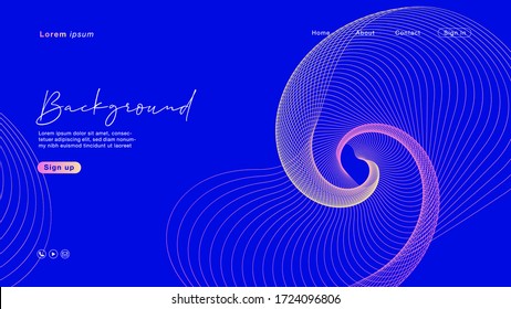 Background abstract blue with gradient pink line colour.  Vector Illustration EPS10.