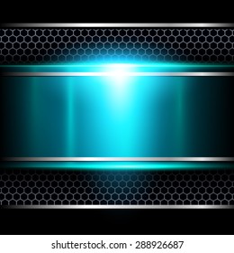 Background abstract blue metallic, vector illustration.