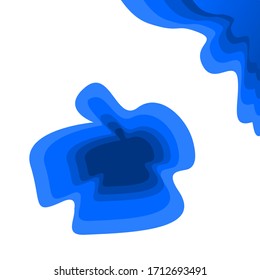 background abstract blue paper cut suitable for poster, greeting cards, flyer brochures and for business cards etc.