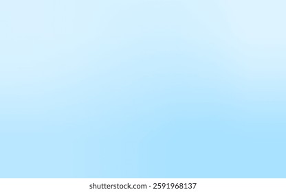 Background abstract blue sky. Light gradient vector banner. Pastel blue blur backdrop. Soft blurred light bg. Blurred color simple wallpaper. Cold gradation water cover design