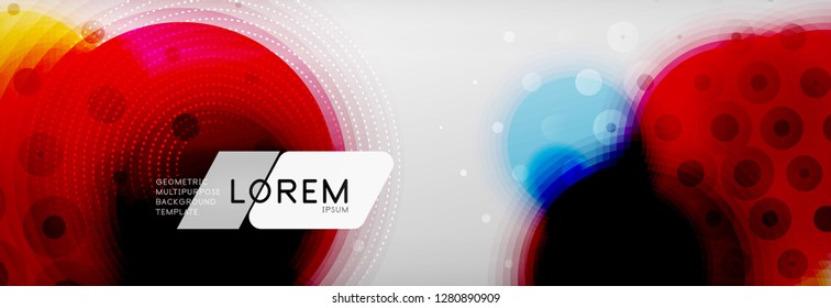 Background abstract - blurred dotted color circle shape, techno bubbles, vector illustration