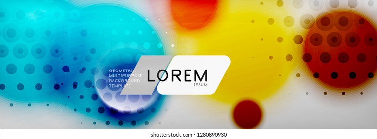 Background abstract - blurred dotted color circle shape, techno bubbles, vector illustration