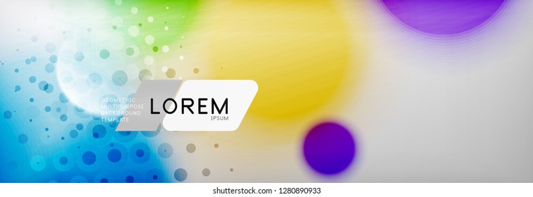 Resumen de fondo - forma de círculo de color con puntos borrosos, burbujas tecno, ilustración vectorial