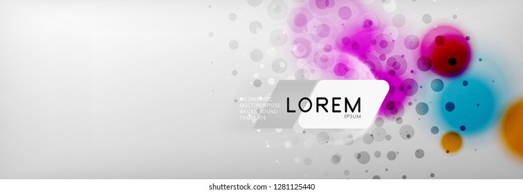 Background abstract - blurred dotted color circle shape, techno bubbles, vector illustration