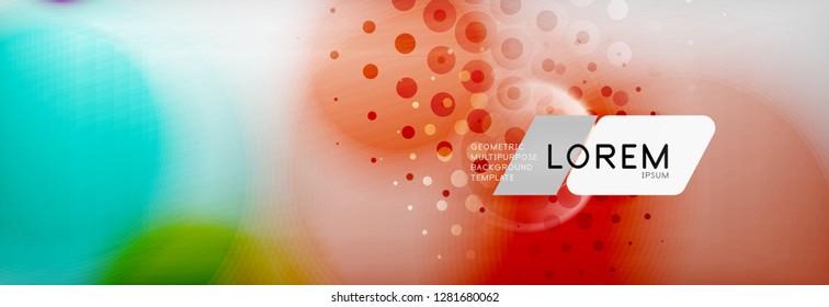 Background abstract - blurred dotted color circle shape, techno bubbles, vector illustration