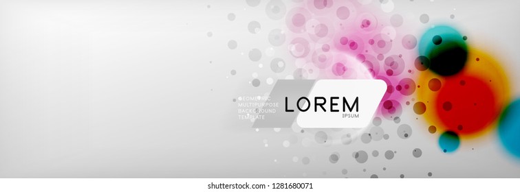 Resumo do plano de fundo - forma de círculo de cor pontilhada borrada, bolhas techno, ilustração vetorial