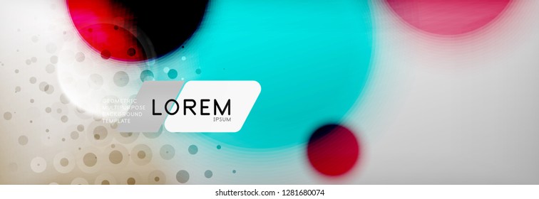 Background abstract - blurred dotted color circle shape, techno bubbles, vector illustration