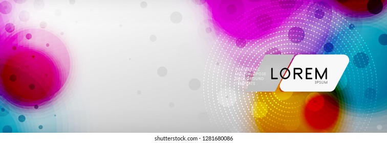 Background abstract - blurred dotted color circle shape, techno bubbles, vector illustration