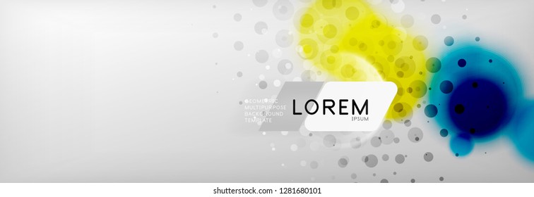 Resumen de fondo - forma de círculo de color con puntos borrosos, burbujas tecno, ilustración vectorial