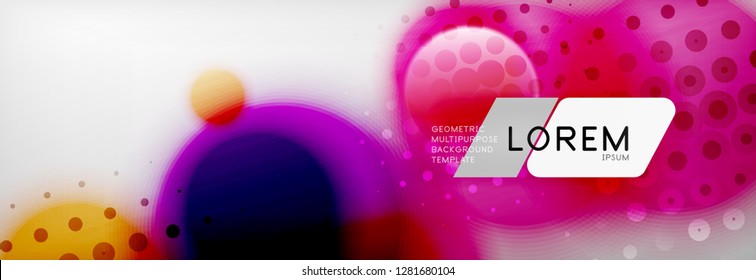 Background abstract - blurred dotted color circle shape, techno bubbles, vector illustration