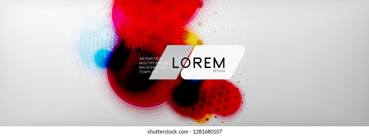 Resumen de fondo - forma de círculo de color con puntos borrosos, burbujas tecno, ilustración vectorial