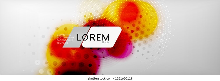 Background abstract - blurred dotted color circle shape, techno bubbles, vector illustration