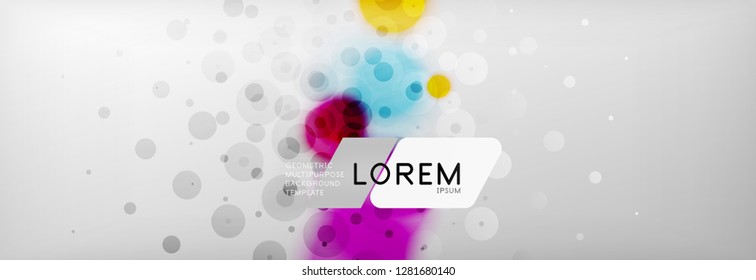 Background abstract - blurred dotted color circle shape, techno bubbles, vector illustration