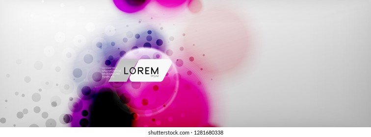 Background abstract - blurred dotted color circle shape, techno bubbles, vector illustration
