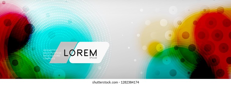 Background abstract - blurred dotted color circle shape, techno bubbles, vector illustration