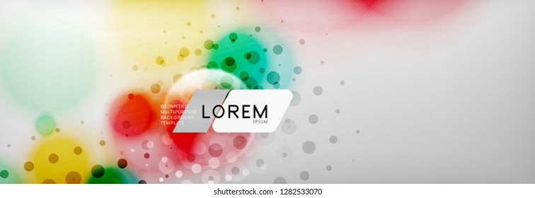 Background abstract - blurred dotted color circle shape, techno bubbles, vector illustration