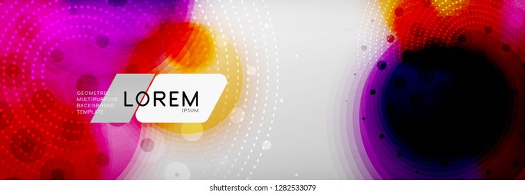 Background abstract - blurred dotted color circle shape, techno bubbles, vector illustration