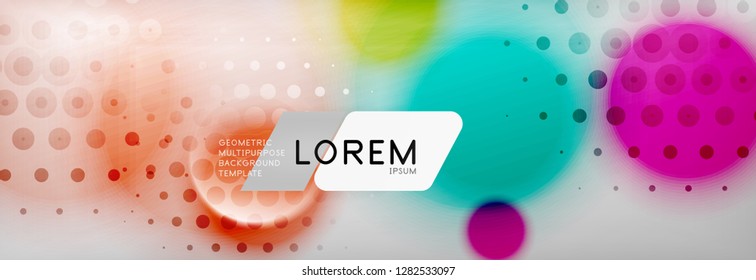 Background abstract - blurred dotted color circle shape, techno bubbles, vector illustration