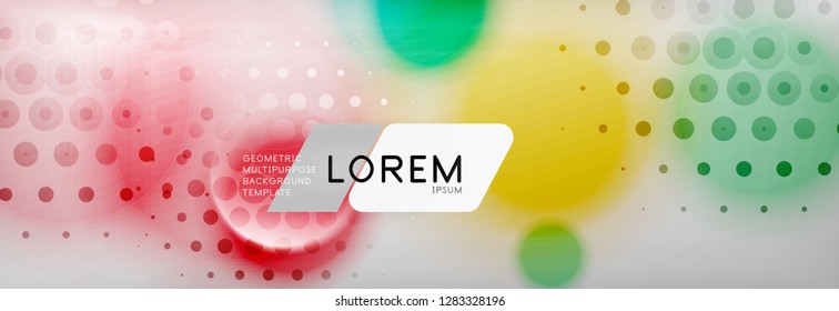 Background abstract - blurred dotted color circle shape, techno bubbles, vector illustration