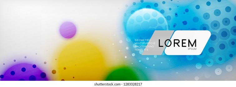 Background abstract - blurred dotted color circle shape, techno bubbles, vector illustration