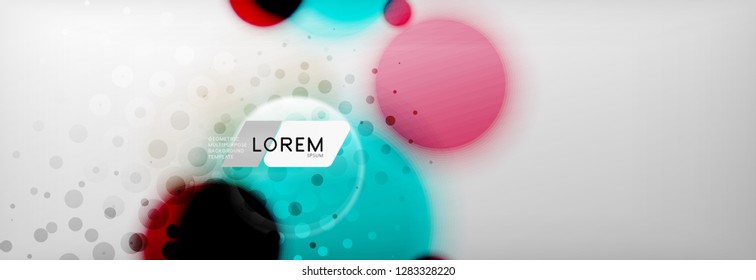 Background abstract - blurred dotted color circle shape, techno bubbles, vector illustration