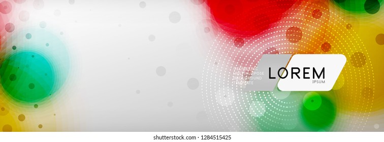 Resumen de fondo - forma de círculo de color con puntos borrosos, burbujas tecno, ilustración vectorial