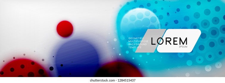 Resumen de fondo - forma de círculo de color con puntos borrosos, burbujas tecno, ilustración vectorial