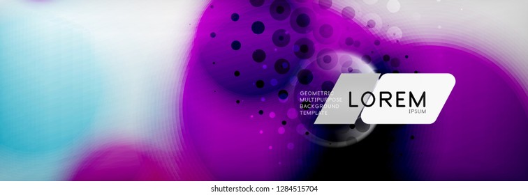 Background abstract - blurred dotted color circle shape, techno bubbles, vector illustration