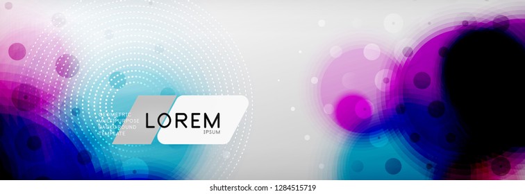 Resumen de fondo - forma de círculo de color con puntos borrosos, burbujas tecno, ilustración vectorial