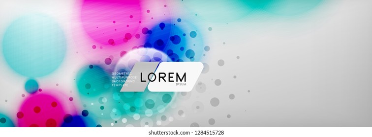 Background abstract - blurred dotted color circle shape, techno bubbles, vector illustration