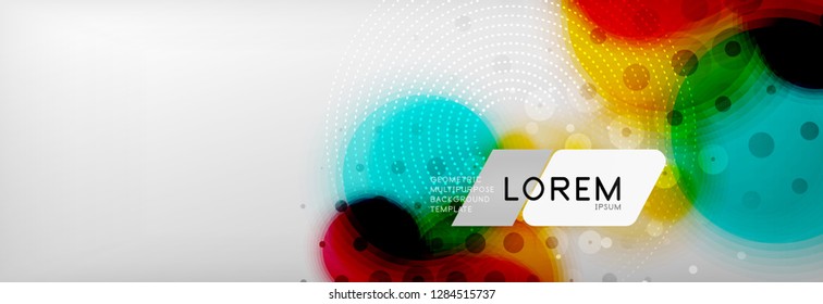 Background abstract - blurred dotted color circle shape, techno bubbles, vector illustration