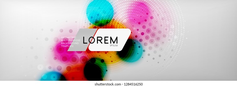 Background abstract - blurred dotted color circle shape, techno bubbles, vector illustration