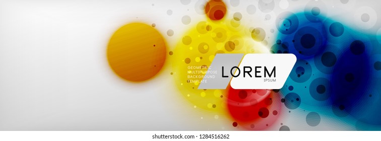 Background abstract - blurred dotted color circle shape, techno bubbles, vector illustration