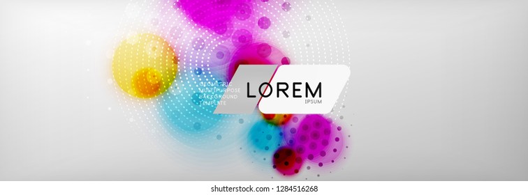 Background abstract - blurred dotted color circle shape, techno bubbles, vector illustration