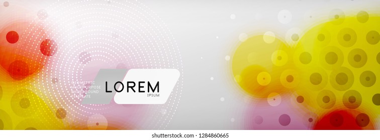 Resumen de fondo - forma de círculo de color con puntos borrosos, burbujas tecno, ilustración vectorial