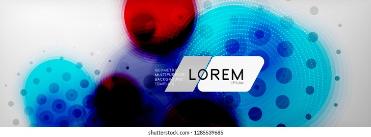 Background abstract - blurred dotted color circle shape, techno bubbles, vector illustration