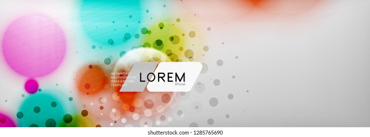 Background abstract - blurred dotted color circle shape, techno bubbles, vector illustration