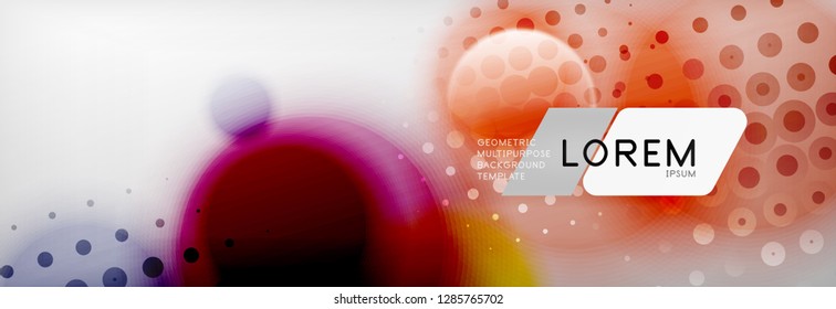 Background abstract - blurred dotted color circle shape, techno bubbles, vector illustration