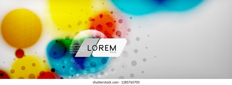 Background abstract - blurred dotted color circle shape, techno bubbles, vector illustration