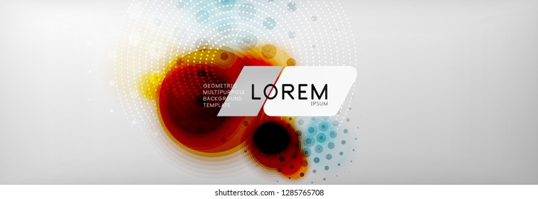 Background abstract - blurred dotted color circle shape, techno bubbles, vector illustration