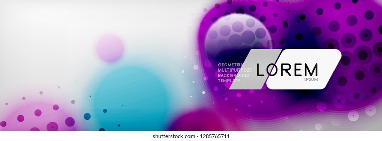 Background abstract - blurred dotted color circle shape, techno bubbles, vector illustration