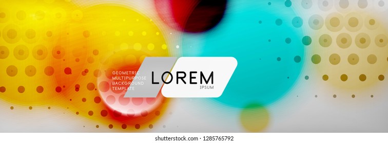 Resumen de fondo - forma de círculo de color con puntos borrosos, burbujas tecno, ilustración vectorial