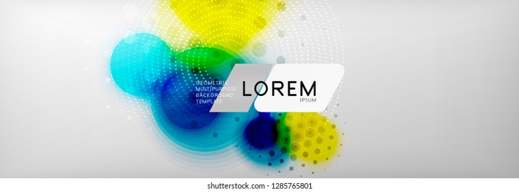 Background abstract - blurred dotted color circle shape, techno bubbles, vector illustration