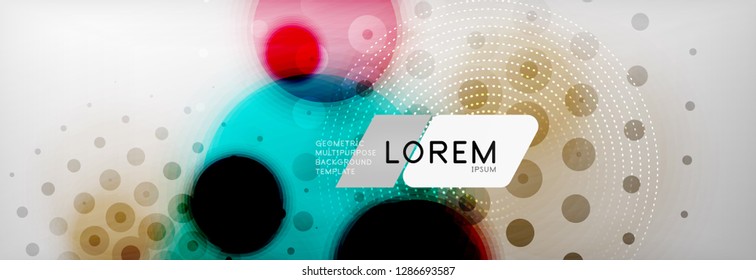 Background abstract - blurred dotted color circle shape, techno bubbles, vector illustration