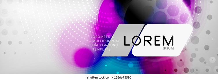 Background abstract - blurred dotted color circle shape, techno bubbles, vector illustration